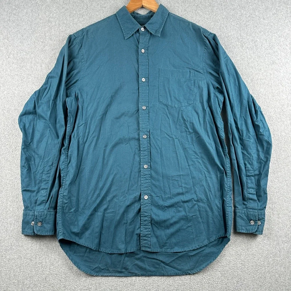 Banana Republic Button Down Shirt Mens M Classic Teal Long Sleeve Cotton